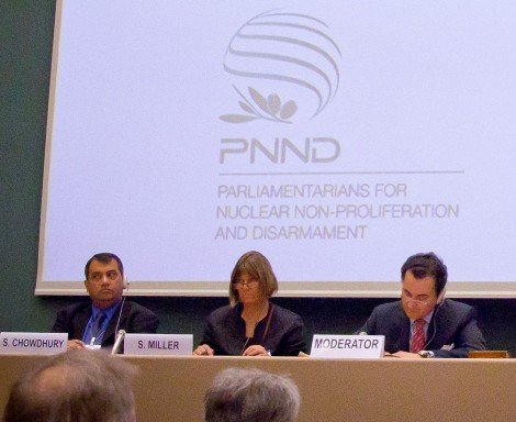 PNND Co-Presidents Saber Chowdhury and Sue Miller speaking at the UN Open Ended Working Group in Geneva PNND Co-Presidents Saber Chowdhury and Sue Miller speaking at the UN Open Ended Working Group in Geneva